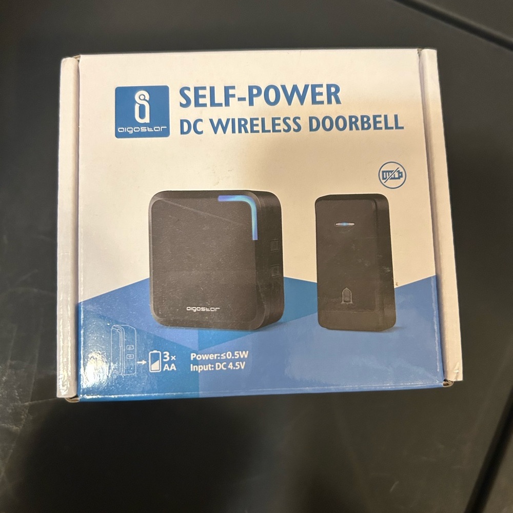 Aigostar Self-Power DC Wireless Doorbell - Black